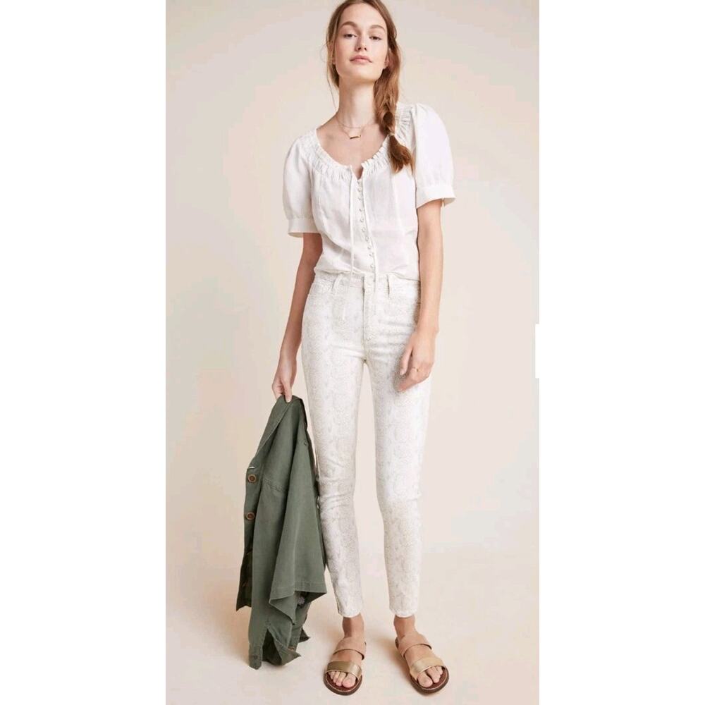 Anthropologie Paige Women's Hoxton High Rise Skinny Jeans Sz 26 Snake‎ Print